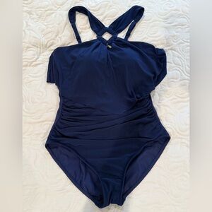 Magicsuit women’s size 12 swimsuit navy halter